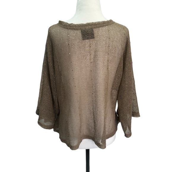 Noelle Beige One Size Loose Knit Big Button Sweater Top - Picture 6 of 10